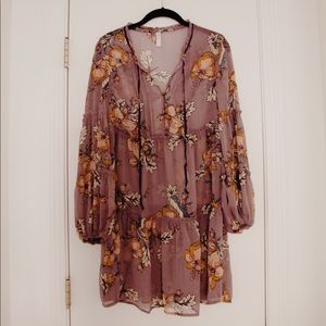 floral puff sleeve dress